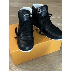 Louis vuitton RIVOLI SNEAKER BOOT High top Black Leather size 12.5